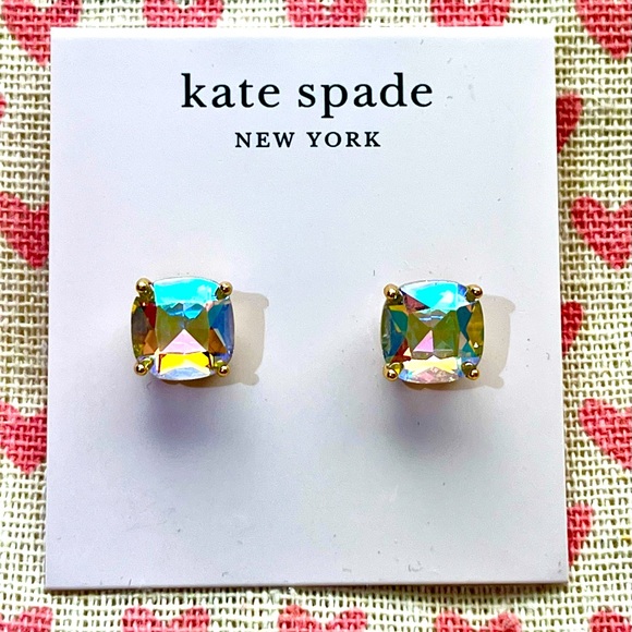 kate spade ♠️ Iridescent Square Earrings with Golden Setting - Picture 2 of 11